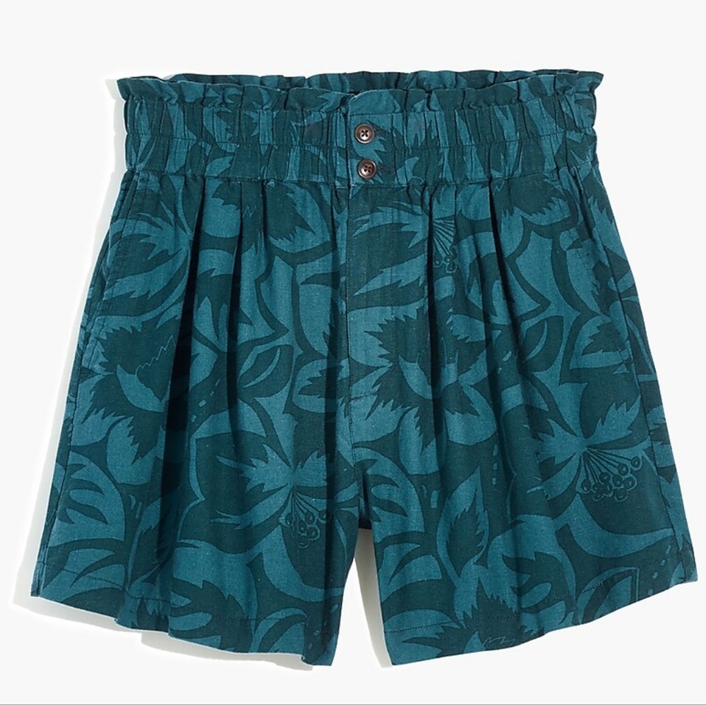 Madewell Linen-Blend Paper Bag Shorts